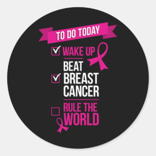 Wake Up Beat Borstkanker Regel De Wereld 3 Ronde Sticker