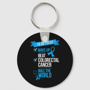 Wake Up Beat Colorectal Cancer Regel de wereld Sleutelhanger