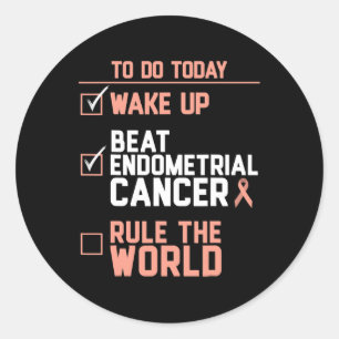 Wake Up Beat Endometriumkanker Regel de wereld Ronde Sticker