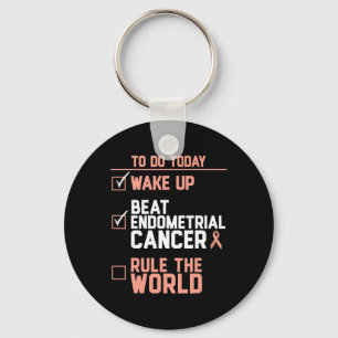 Wake Up Beat Endometriumkanker Regel de wereld Sleutelhanger