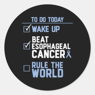 Wake Up Beat Slokdarmkanker Regel de wereld 1 Ronde Sticker