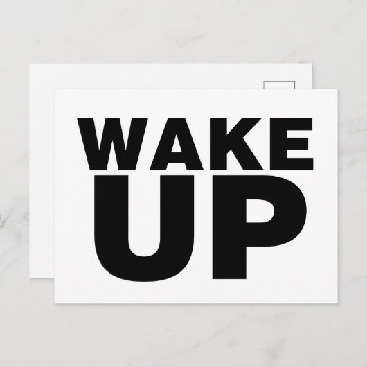 Wake Up Black Briefkaart (Voorkant / Achterkant)