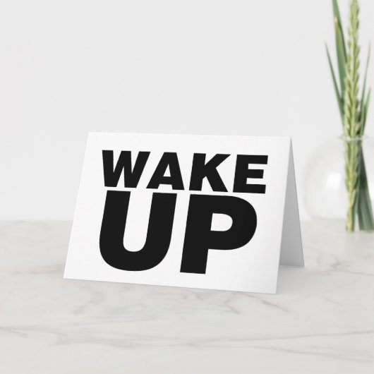 Wake Up Black Folded Wenskaart Kaart (Voorkant)