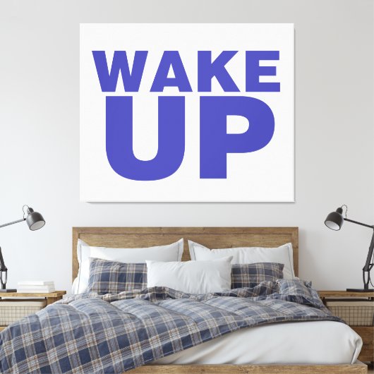 Wake Up Blue Canvas Afdruk (Insitu (Slaapkamer))