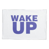 Wake Up Blue Kussensloop (Achterkant)