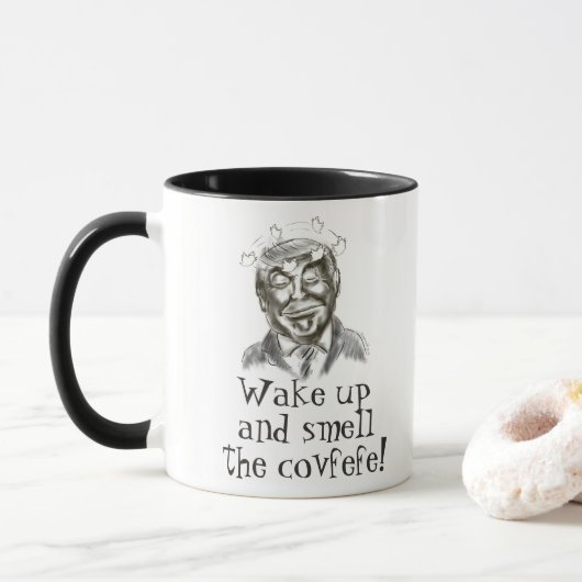 Wake Up Donald Trump Covfefe Mok (Met donut)