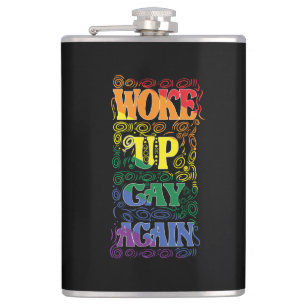 Wake Up Gay Again beroemd gemaakt door Funny LGBTQ Heupfles