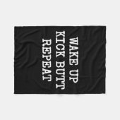 Wake Up Kick Butt Repeat Motivation  Fleece Deken (Voorkant (Horizontaal))