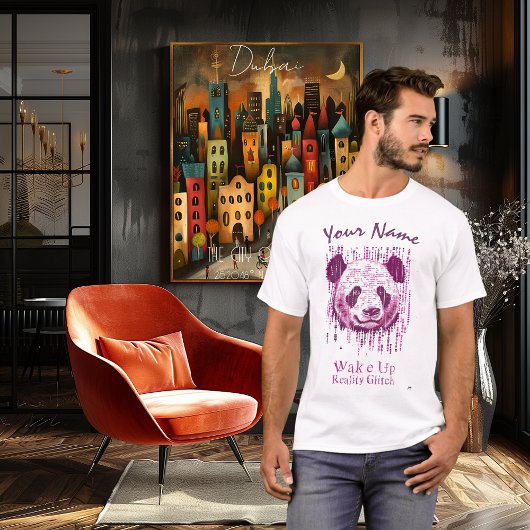 Wake Up - Matrix Reality Glitch | Cyberpunk Panda T-shirt