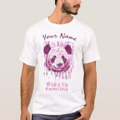 Wake Up - Matrix Reality Glitch | Cyberpunk Panda T-shirt (Voorkant)