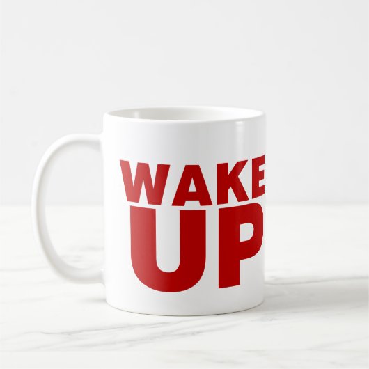 Wake Up Red Coffee Mok (Links)