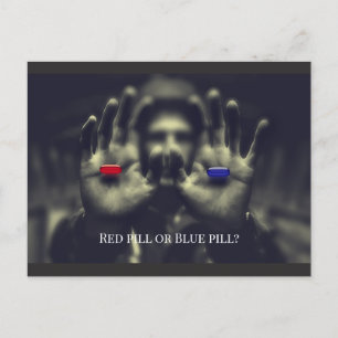  Wake Up Red Pill of Blue Choice 2020 Briefkaart