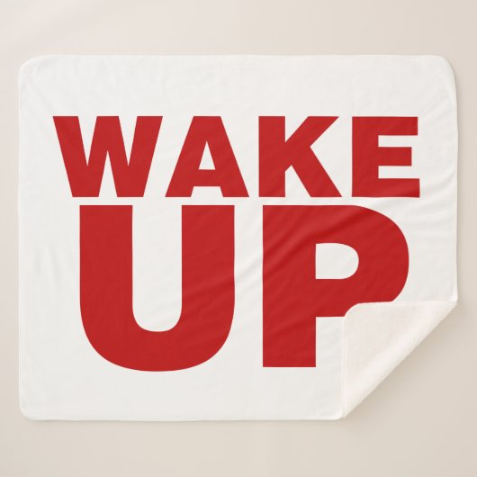 Wake Up Red Sherpa Blanket Deken (Voorkant (horizontaal))