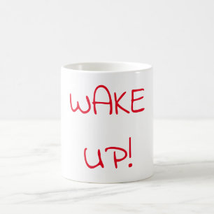 Wake Up Typography Rood Koffiemok