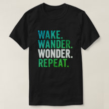 Wake Wander Wonder Herhaal Reis Typografie