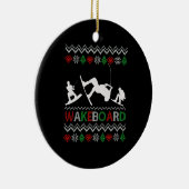 wakeboard Funny Kerstmis Keramisch Ornament (Rechts)