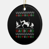 wakeboard Funny Kerstmis Keramisch Ornament (Links)