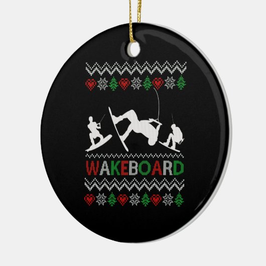 wakeboard Funny Kerstmis Keramisch Ornament (Links)