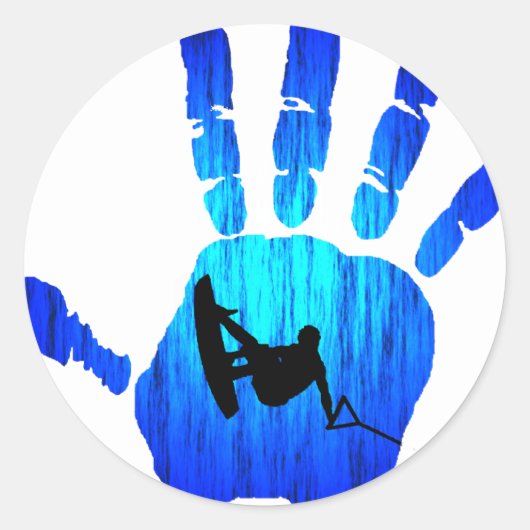 Wakeboard Hand Trust Ronde Sticker (Voorkant)