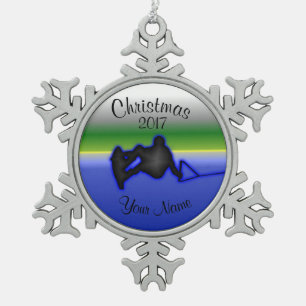 Wakeboard Pewter Snowflake kerstversiering Tin Sneeuwvlok Ornament