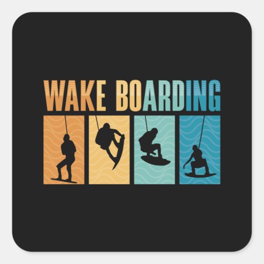 Wakeboard Wake Boarding Wakeboarder Wakeboarding Vierkante Sticker (Voorkant)