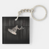 Wakeboarder; Koel zwart Sleutelhanger (Achterkant)