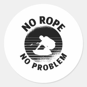 Wakeboarder No Rope No Problem Wake Wakeboarder Ronde Sticker