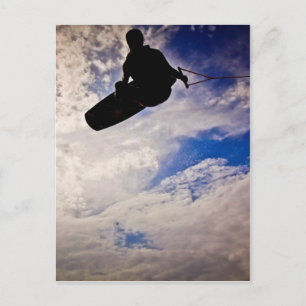 Wakeboarder Omgekeerde Silhouette Briefkaart