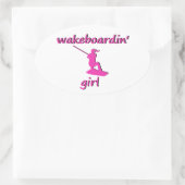 Wakeboardin 'Meisje Sticker (Tas)