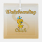 Wakeboarding Chick Glas Ornament (Voorkant)