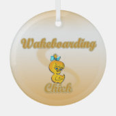 Wakeboarding Chick Glas Ornament (Voorkant)