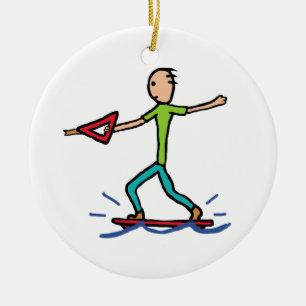 Wakeboarding Keramisch Ornament