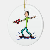 Wakeboarding Keramisch Ornament (Links)