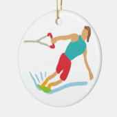 Wakeboarding Keramisch Ornament (Links)