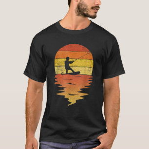 Wakeboarding retro sunset 70s Wakeboarding T-shirt