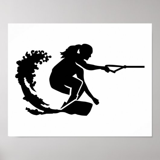 Wakeboardvrouw Poster (Voorkant)