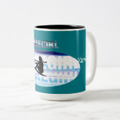 Wakegirls wakeboard Mug nom d'ajout personnalisé (Devant droit)