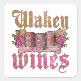 Wakey Wines Vierkante Sticker