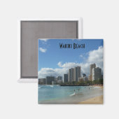 Wakiki Beach Hawaii Photo Magnet Oahu Honolulu (Recto/Verso)
