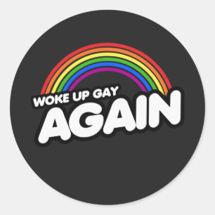 WAKKER HOMO WEER T-shirt Ronde Sticker