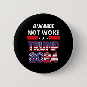Wakker Niet Woke Trump Verkiezing Republikeins Red Ronde Button 5,7 Cm