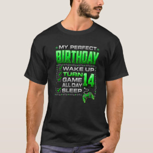 Wakker worden 14-gaming gamer 14e verjaardag P T-shirt
