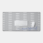 Wakker worden. Bid. Hustle. Grijs Gepersonaliseerd Bureaumat (Keyboard & Muis)