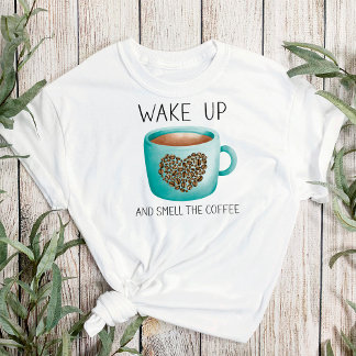Wakker worden de koffie in de Waterverf T-shirt