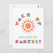 Wakker worden en de Fabric Quilt Quote verdraaien Briefkaart (Voorkant / Achterkant)