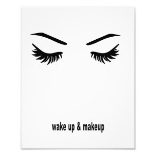 Wakker worden en make-up foto afdruk