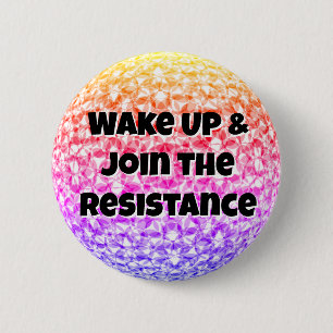 Wakker worden en meedoen aan het verzet ronde button 5,7 cm