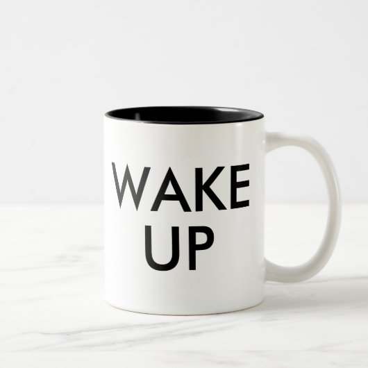 wakker worden | Fun Humor Slogan Tea Coffee Mok (Rechts)