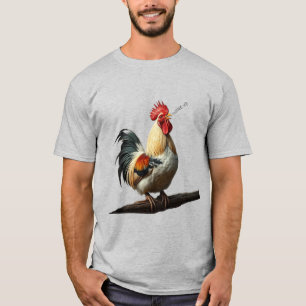 Wakker worden Fun Rooster Kraaien een Waarschuwing T-shirt