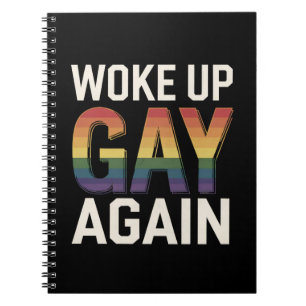 Wakker worden Gay weer grappig LGBTQ Pride Ally Ra Notitieboek